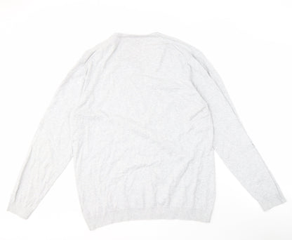 Next Men's Grey V-Neck Pullover Jumper - Large