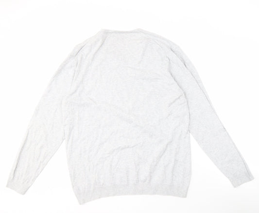 Next Men's Grey V-Neck Pullover Jumper - Large