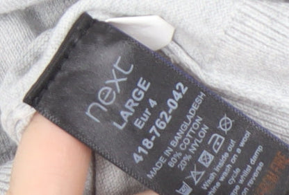 Next Men's Grey V-Neck Pullover Jumper - Large