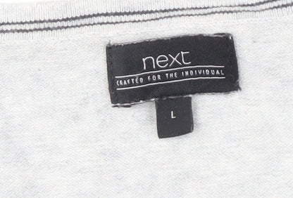 Next Men's Grey V-Neck Pullover Jumper - Large