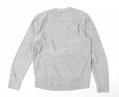 Gap Men's Grey Cable-Knit Pullover, Size S