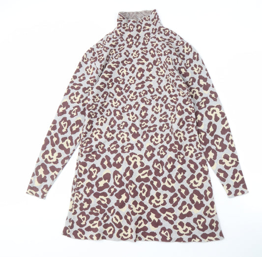 ZARA Women's Multicoloured Animal Print Dress M