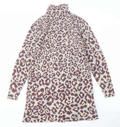 ZARA Women's Multicoloured Animal Print Dress M