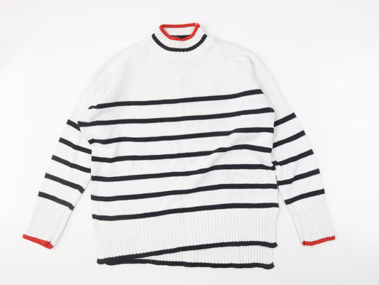 Womens UK Size 14 M&Co White Pullover Jumper