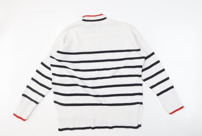 Womens UK Size 14 M&Co White Pullover Jumper