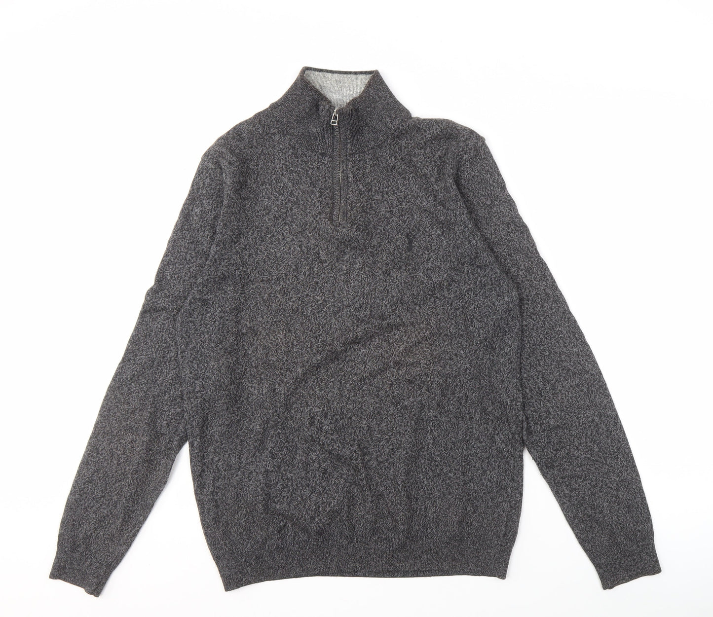 Next Men's Grey Full Zip Jumper, M, Cotton Blend