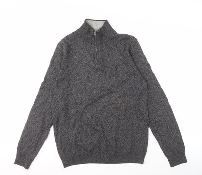 Next Men's Grey Full Zip Jumper, M, Cotton Blend