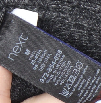 Next Men's Grey Full Zip Jumper, M, Cotton Blend