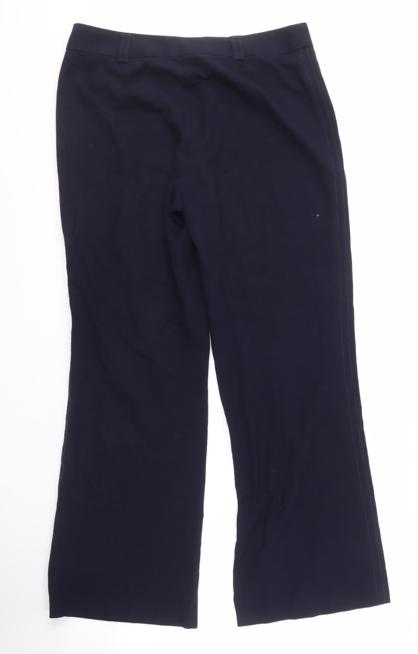 Womens UK Size 14 Marks and Spencer Regular Fit Workwear Blue Trousers