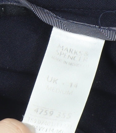 Womens UK Size 14 Marks and Spencer Regular Fit Workwear Blue Trousers