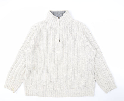 Marks and Spencer Men's White Pullover Jumper XL
