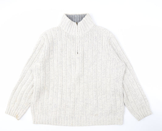 Marks and Spencer Men's White Pullover Jumper XL