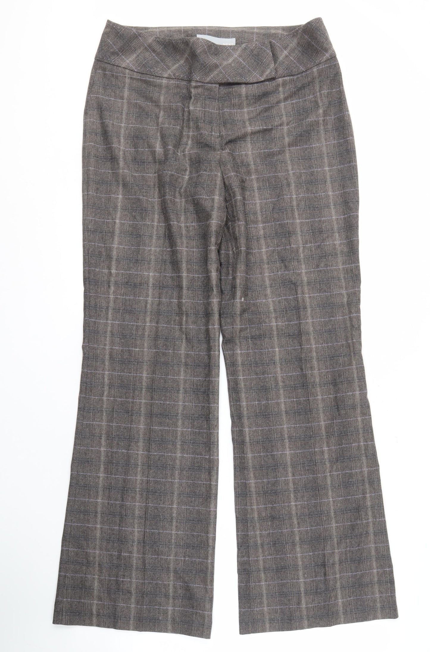 Womens UK Size 14 NEXT Regular Fit Business Casual Brown Trousers