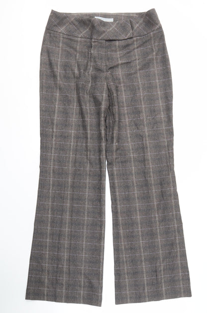 Womens UK Size 14 NEXT Regular Fit Business Casual Brown Trousers
