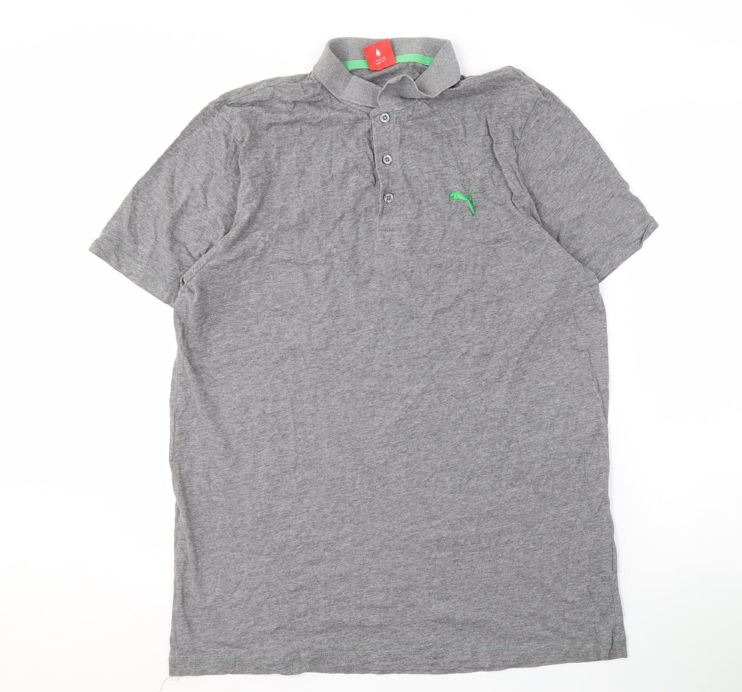 Puma Men's Grey Polo Shirt L Short Sleeve Casual