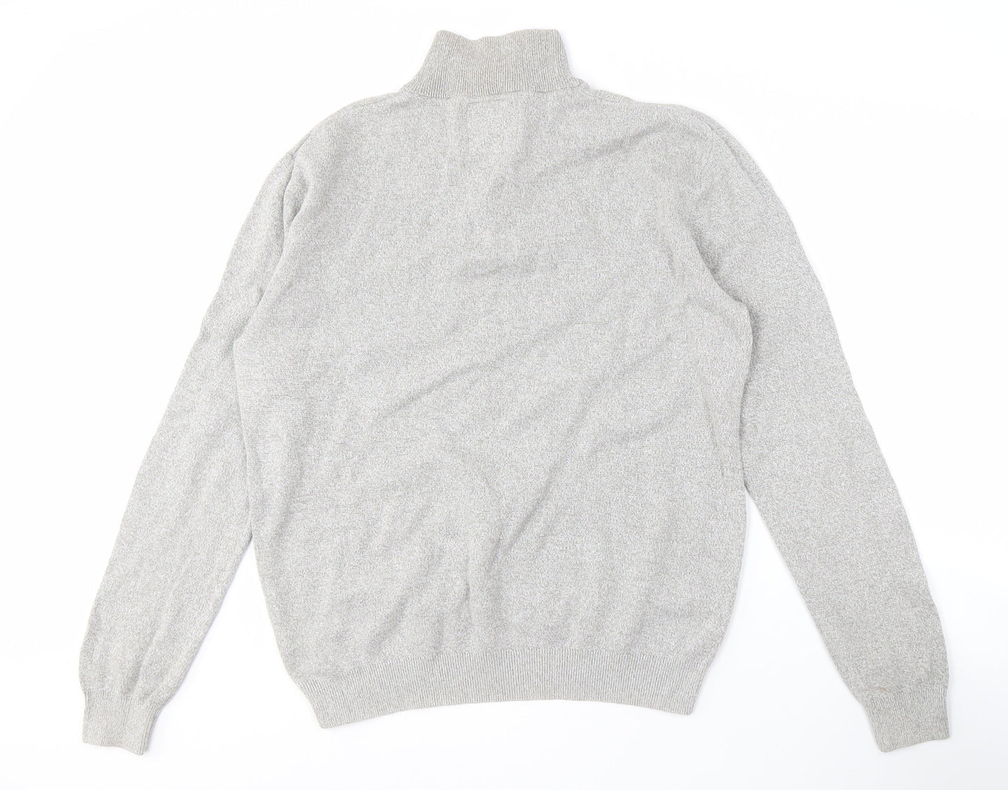 Next Men's Grey XL 1/4 Zip Jumper High Neck