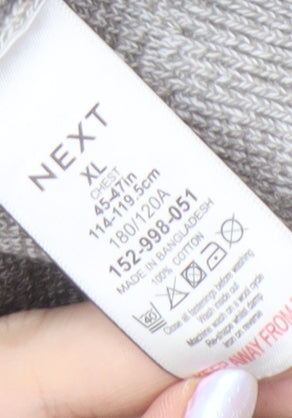 Next Men's Grey XL 1/4 Zip Jumper High Neck