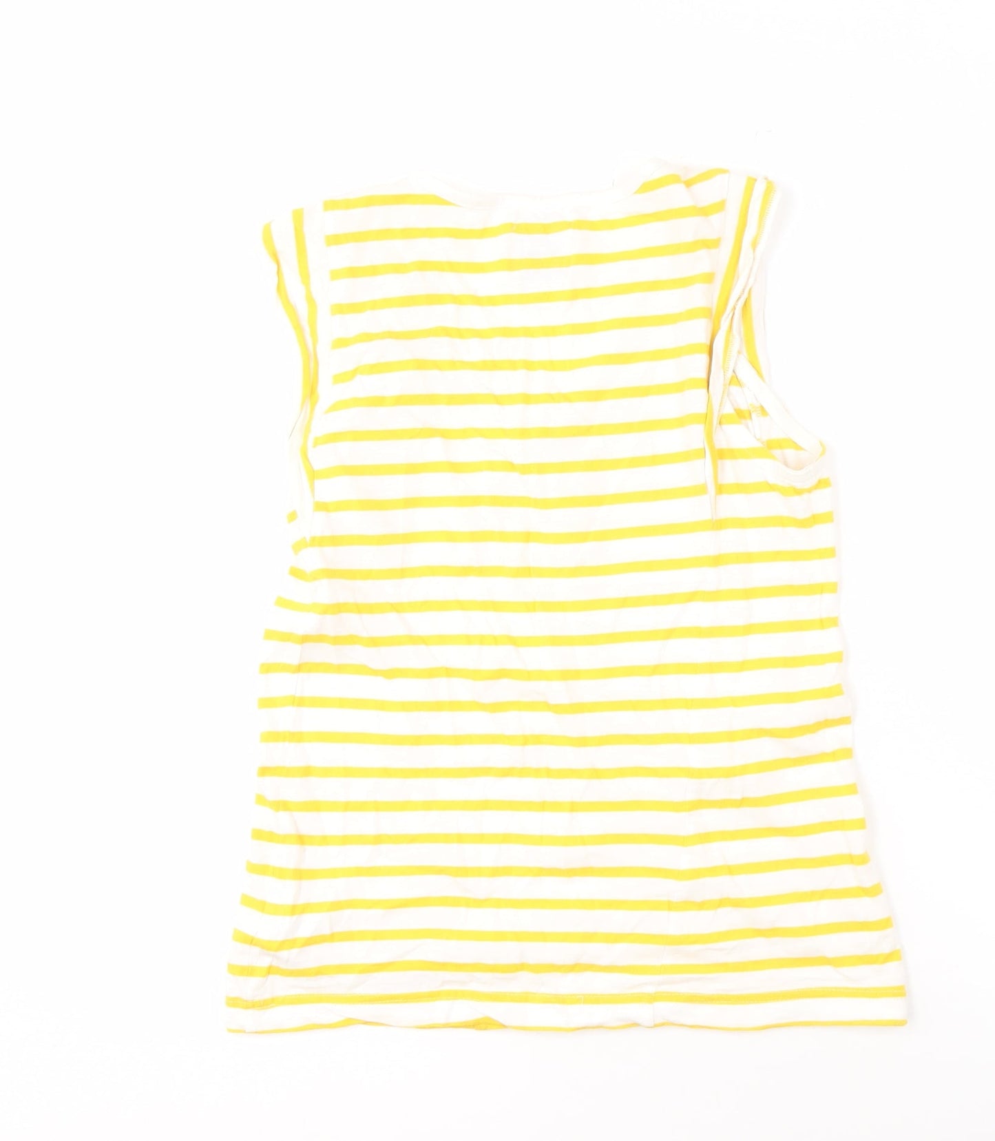 Voile Bleue Women's Yellow Striped V-Neck Top