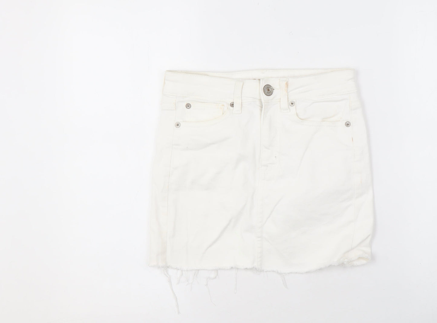 American Eagle Women's White Short Fringe Skirt, Size 4