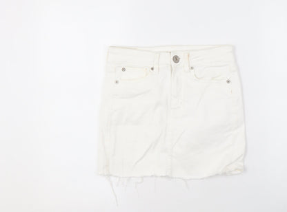 American Eagle Women's White Short Fringe Skirt, Size 4
