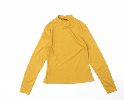 Quiz Women's Yellow Mock Neck Long Sleeve Top - Size 12
