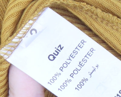 Quiz Women's Yellow Mock Neck Long Sleeve Top - Size 12