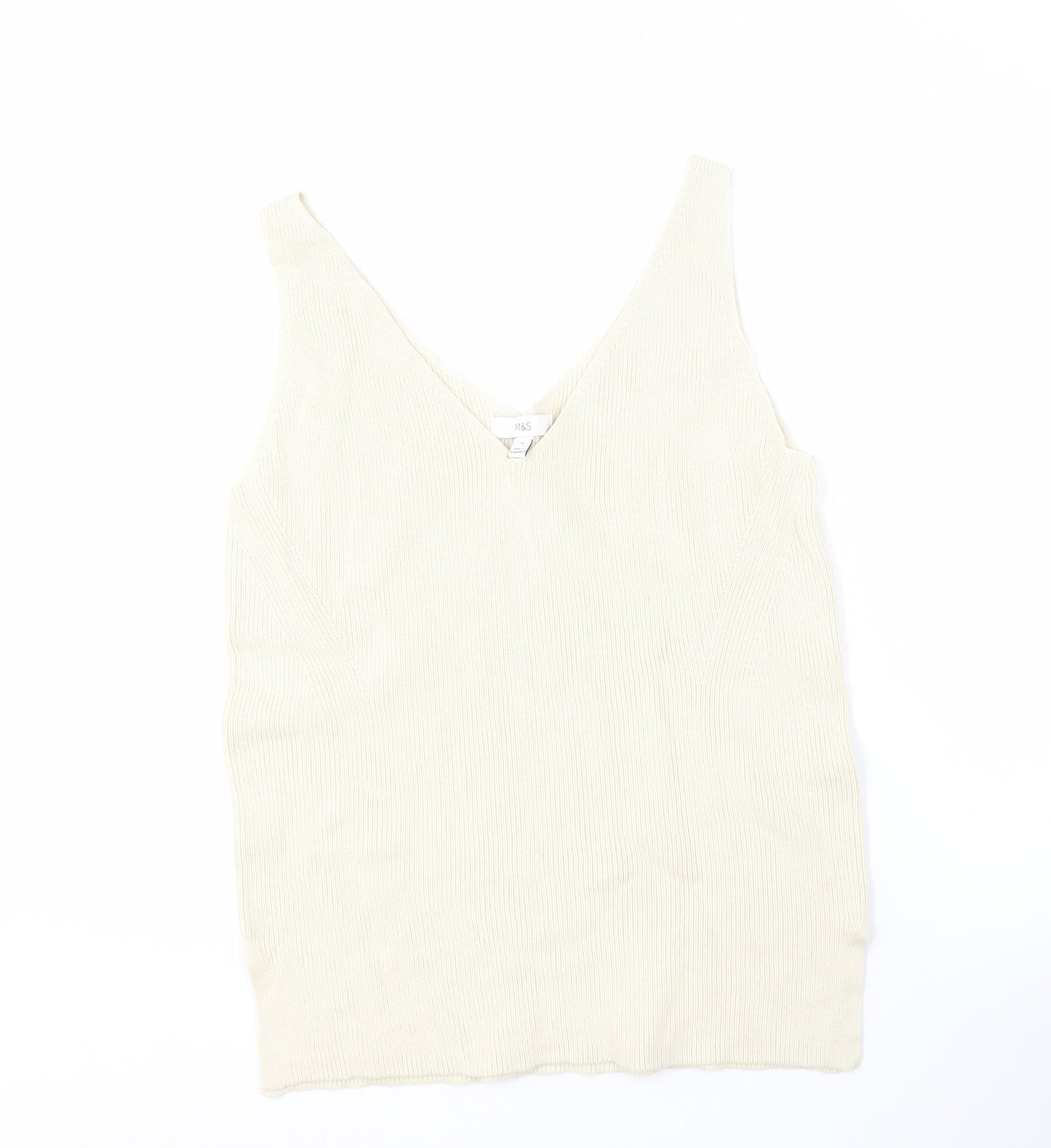 Womens UK Size M Marks and Spencer Beige Vest Jumper