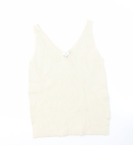 Womens UK Size M Marks and Spencer Beige Vest Jumper
