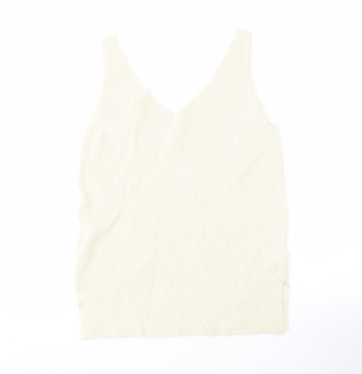 Womens UK Size M Marks and Spencer Beige Vest Jumper