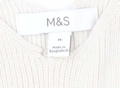Womens UK Size M Marks and Spencer Beige Vest Jumper