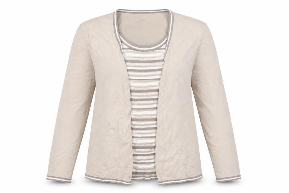 Womens UK Size 14 Eastex Beige Cardigan Jumper