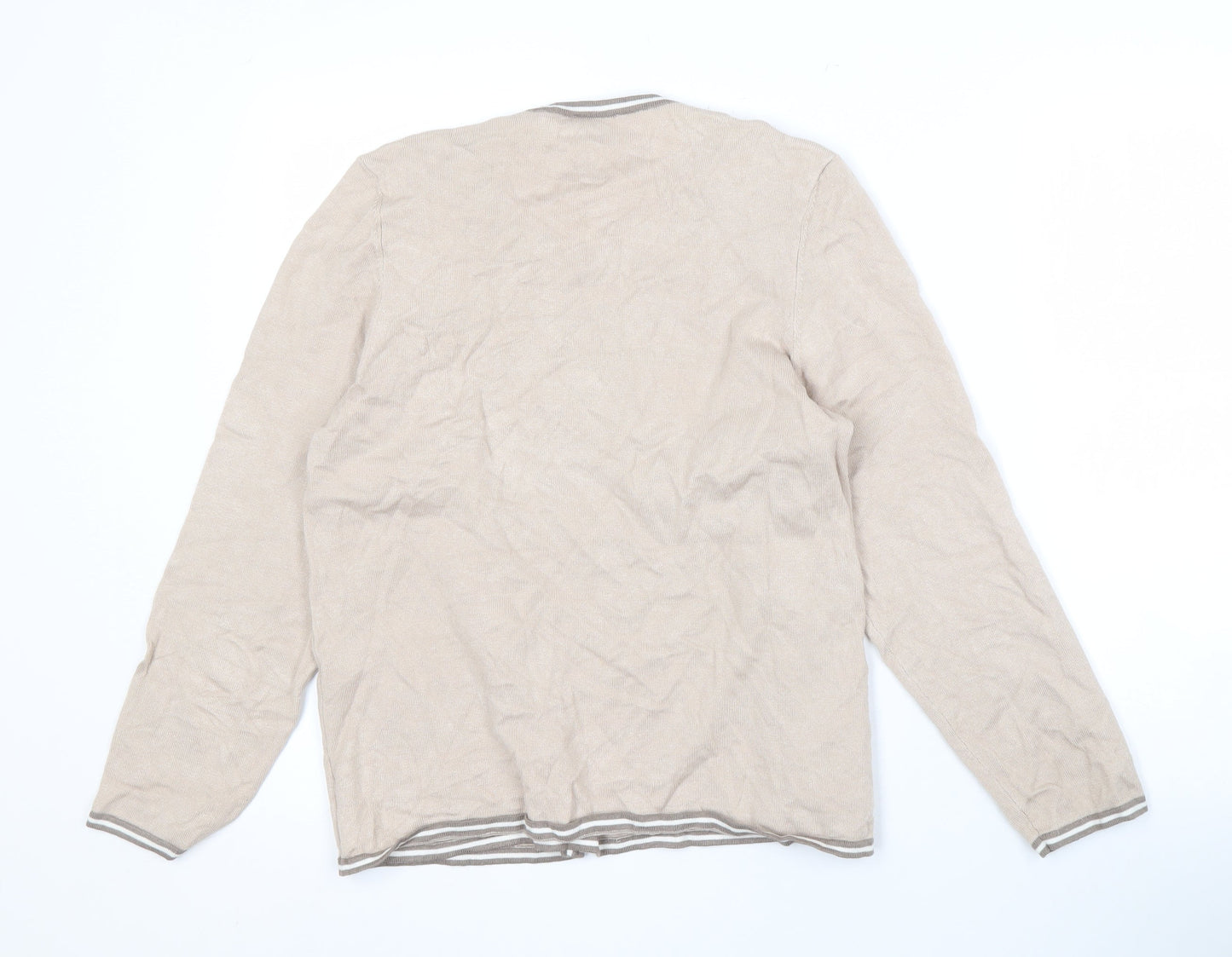 Eastex Women's Beige Striped Cardigan Size 14 Knit