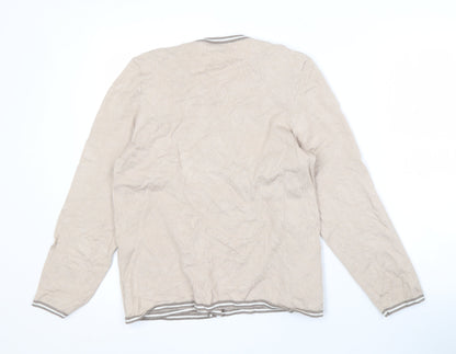 Eastex Women's Beige Striped Cardigan Size 14 Knit