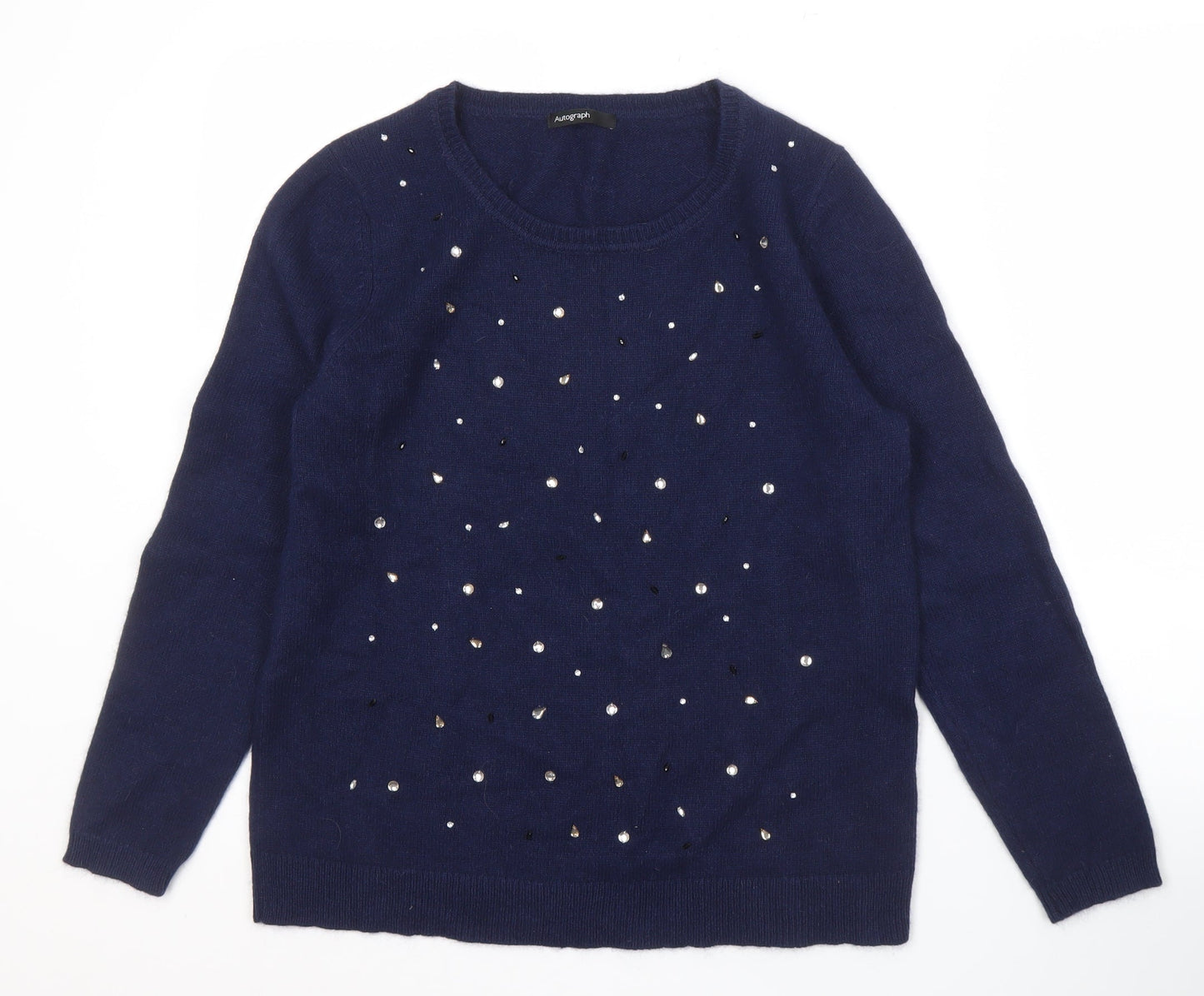 Womens UK Size 14 Marks and Spencer Blue Pullover Jumper