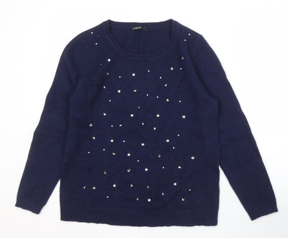 Womens UK Size 14 Marks and Spencer Blue Pullover Jumper