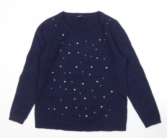 Womens UK Size 14 Marks and Spencer Blue Pullover Jumper