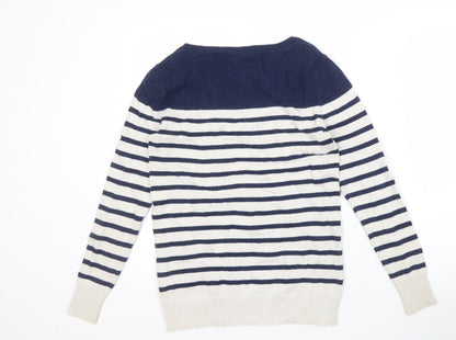 Séraphine Women's Blue Striped Button Pullover Size 8