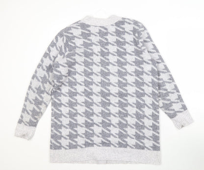 Soyaconcept Women's Grey Cardigan, Size M, Houndstooth