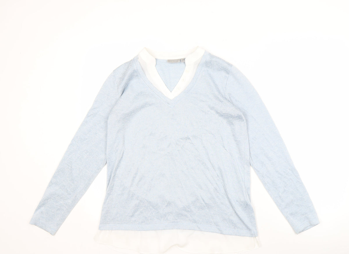 Womens UK Size S Fransa Blue Pullover Jumper