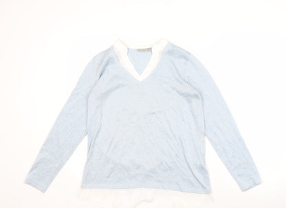 Womens UK Size S Fransa Blue Pullover Jumper