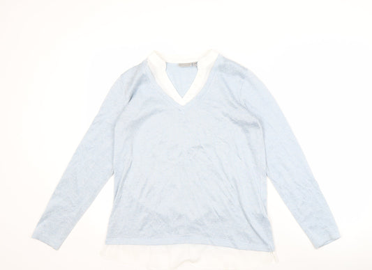 Womens UK Size S Fransa Blue Pullover Jumper