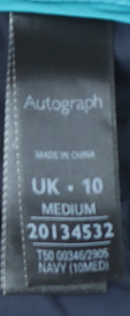 Autograph Women's Blue Straight-Leg Trousers Size 10