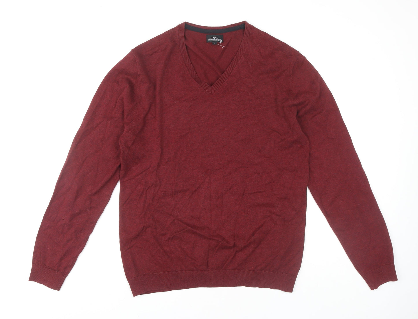 Next Men's Red V-Neck Pullover Jumper Size M