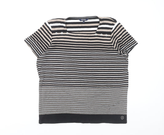 Maine New England Women's Black Striped T-Shirt Size 18