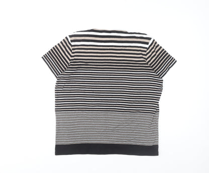 Maine New England Women's Black Striped T-Shirt Size 18