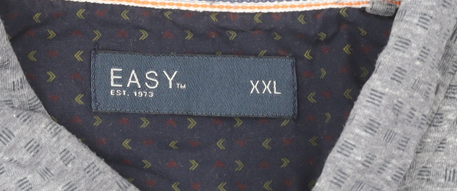 Easy Men's Grey 2XL Polo Shirt - Short Sleeve Casual