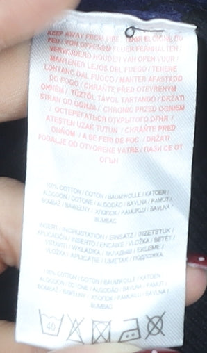 Dissident Men's 2XL Black Blue Striped V-Neck Jumper