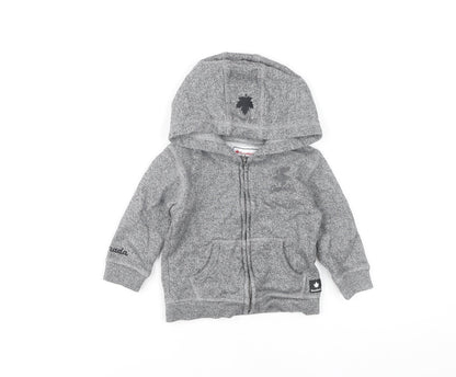 Canadiana Grey Basic Jacket, Unisex 18-24 Months, Hooded