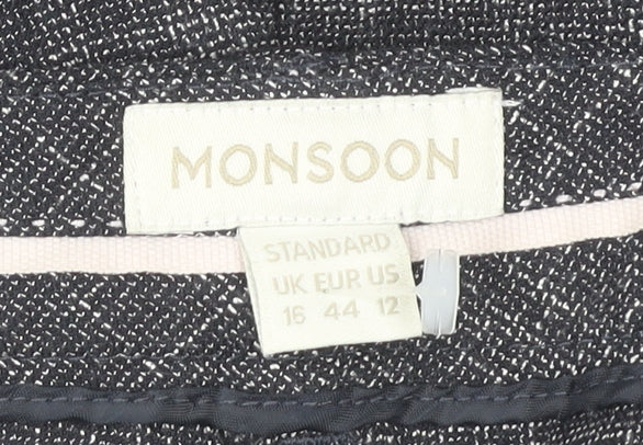 Womens UK Size 16 Monsoon Regular Fit Business Casual Grey Trousers