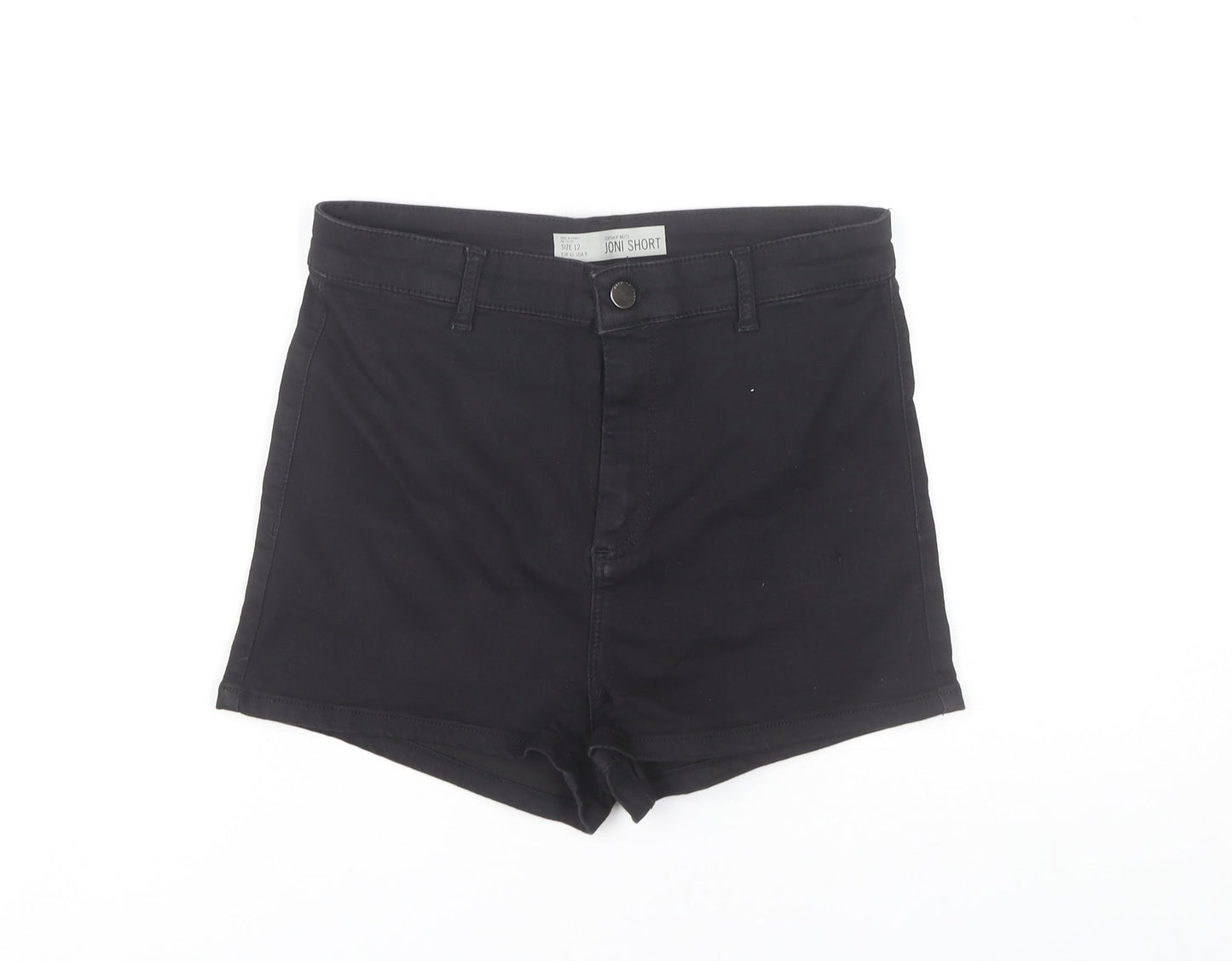 Topshop Women's Black Slim Denim Shorts Size 12